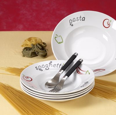 Cryspo Trio Σετ των 7 Πιάτο Ζυμαρικών Πορσελάνης Φ26/Φ30cm 49100357B